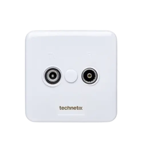 Technetix TRAS-2000-S COAX 2-voudige wandcontactdoos in of opbouw wit