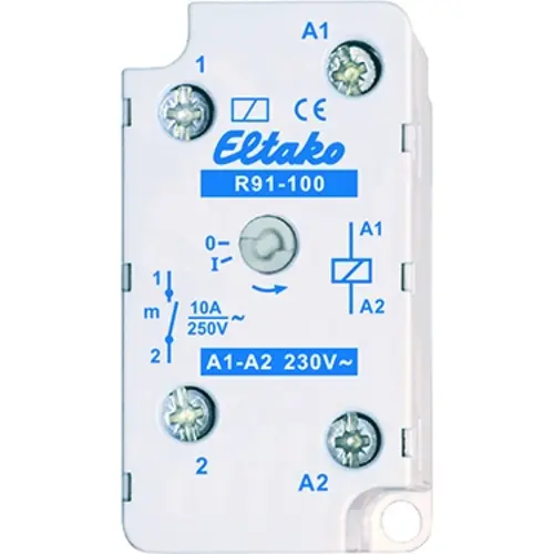 Eltako R91-100-230V schakelrelais 1 NO potentiaalvrij 10A/250V AC. Stuurspanning 230VAC