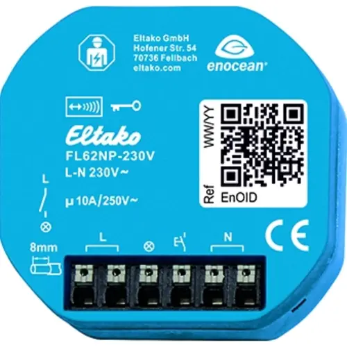 Eltako FL62NP-230V Funk schakelactor met impulsrelais-functie. 1 NO contact 10A/250V AC