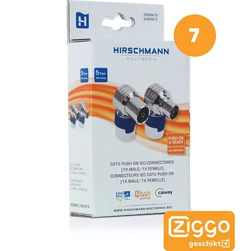 Hirschmann SHOP KOKWI5/KOSWI5 set KOSWI/KOKWI 5 haakse COAX-connectoren