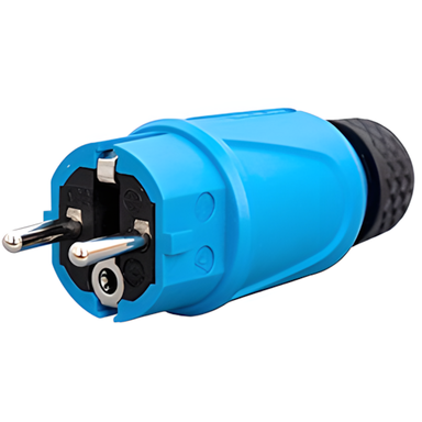 Power PWS161KB Solid stekker 16A heavy-duty randaarde IP44 blauw/zwart