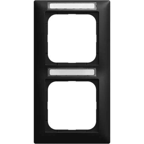 Busch-Jaeger 1722 NS-915 afdekraam verticaal met tekstkader 2-voudig Balance SI zwart mat