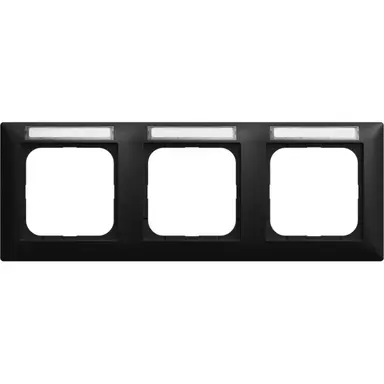 Busch-Jaeger 1733 NS-915 afdekraam horizontaal met tekstkader 3-voudig Balance SI zwart mat