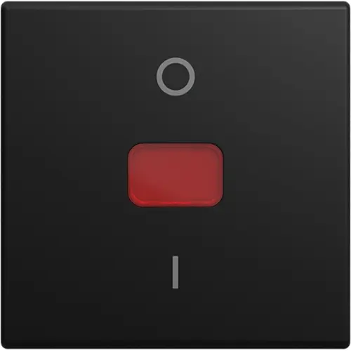 Busch-Jaeger 2508-915 schakelwip met groot rood controlevenster en opdruk 0–1 Balance SI zwart mat