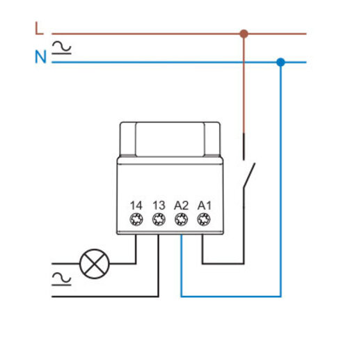 Finder 13.31.8.230.4300 impulsrelais elektromechanisch monostabiel 230V AC 1-maakcontact 12A inbouw serie13