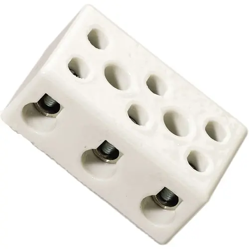 Kleinhuis 128 kroonklem 3-polig porcelein wit B6-3E