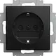 Busch-Jaeger 20 EURB-915 wandcontactdoos randaarde kindveilig Balance SI zwart mat