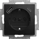 Busch-Jaeger 20 EUCB2USBAC-915 wandcontactdoos randaarde kindveilig met USB type A en C Balance SI zwart mat