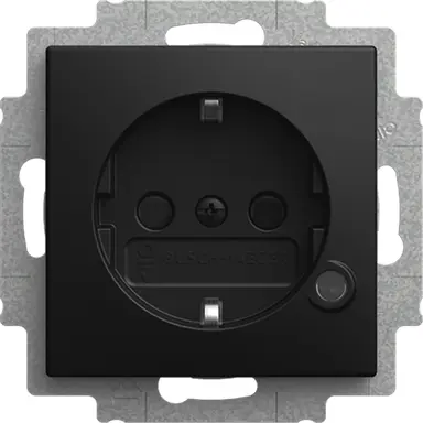 Busch-Jaeger 20 EUCBL-915 wandcontactdoos randaarde kindveilig met LED-controleverlichting Balance SI zwart mat