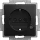 Busch-Jaeger 20 EUCBL-915 wandcontactdoos randaarde kindveilig met LED-controleverlichting Balance SI zwart mat