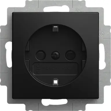 Busch-Jaeger 20 EUCBLI-915 wandcontactdoos randaarde kindveilig met LED-oriëntatielicht Steplight Balance SI zwart mat