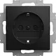 Busch-Jaeger 20 EUCBLI-915 wandcontactdoos randaarde kindveilig met LED-oriëntatielicht Steplight Balance SI zwart mat