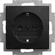 Busch-Jaeger 2300 EUC-915 wandcontactdoos randaarde schroefklem Balance SI zwart mat