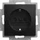Busch-Jaeger 23 EUCB-915 wandcontactdoos randaarde kindveilig schroefklem Balance SI zwart mat