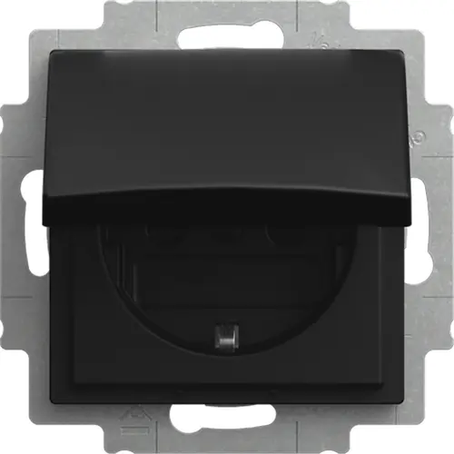 Busch-Jaeger 20 EUKB-915 wandcontactdoos randaarde kindveilig met klapdeksel Balance SI zwart mat
