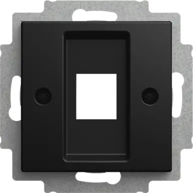 Busch-Jaeger 2561-915 centraalplaat met draagring 1x modular jack Balance SI zwart mat