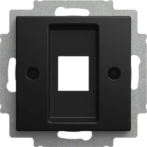 Busch-Jaeger 2561-915 centraalplaat met draagring 1x modular jack Balance SI zwart mat