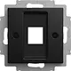 Busch-Jaeger 2561-915 centraalplaat met draagring 1x modular jack Balance SI zwart mat