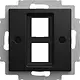 Busch-Jaeger 2561-02-915 centraalplaat met draagring 2x modular jack Balance SI zwart mat