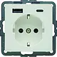 Berker 48146089 wandcontactdoos randaarde kindveilig USB-A en USB-C Q1/Q3/Q7 wit