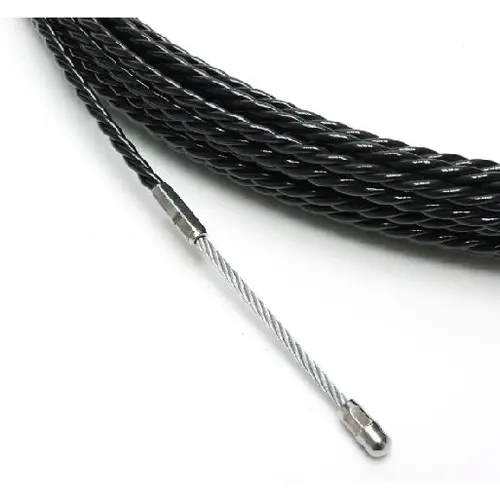 Wymefa 32025 trekveer 25 meter zwart polyester 6mm met zoekveer en 1x M5-kop