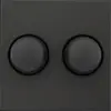 Tradim 06812 duo dimmerknoppen voor diverse merken 55x55mm zwart mat OP=OP