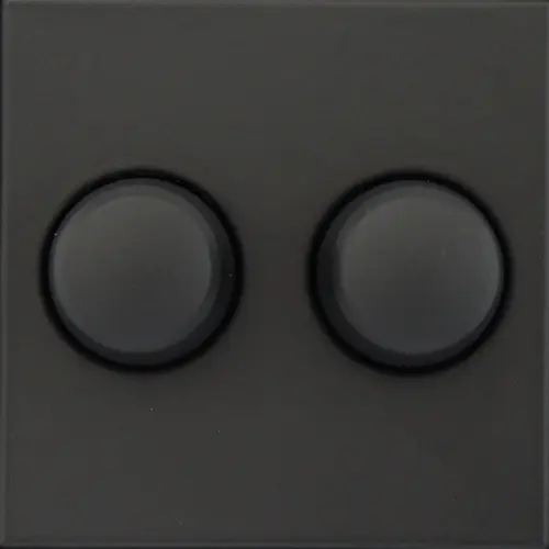 Tradim 06812 duo dimmerknoppen voor diverse merken 55x55mm zwart mat OP=OP