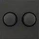 Tradim 06812 duo dimmerknoppen voor diverse merken 55x55mm zwart mat OP=OP