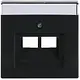Busch-Jaeger 1803-02-81 centraalplaat RJ45 wandcontactdoos 2-voudig Future Linear antraciet glans