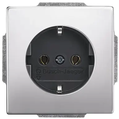 Busch-Jaeger 20 EUC-866 wandcontactdoos randaarde Pure Stainless Steel