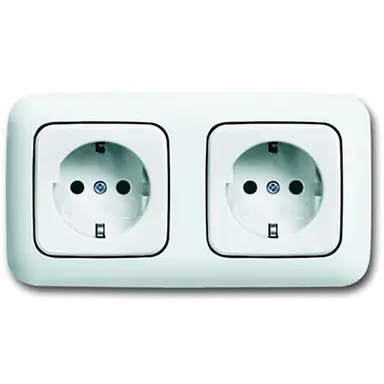 Busch-Jaeger 20-2 EUCJ-214-503 wandcontactdoos 2-voudig randaarde voorbedraad voor duo-inbouwdoos Reflex SI