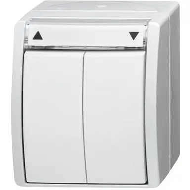 Busch-Jaeger 2601/4 W-54 jaloezieschakelaar opbouw Ocean IP44 alpinwit