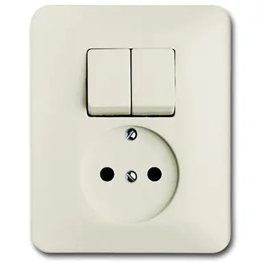 Busch-Jaeger 4310/5 UJ-212-503 combinatie serieschakelaar/wandcontactdoos zonder randaarde