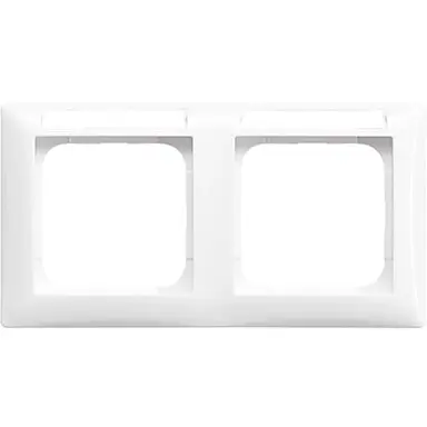 Busch-Jaeger 1732 NS-914 afdekraam horizontaal met tekstkader 2-voudig Balance SI wit glans