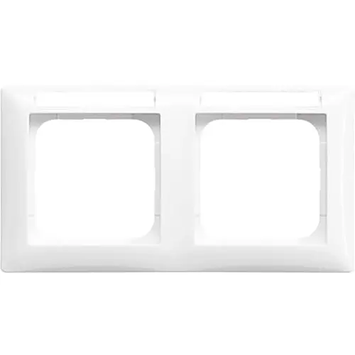 Busch-Jaeger 1732 NS-914 afdekraam horizontaal met tekstkader 2-voudig Balance SI wit glans