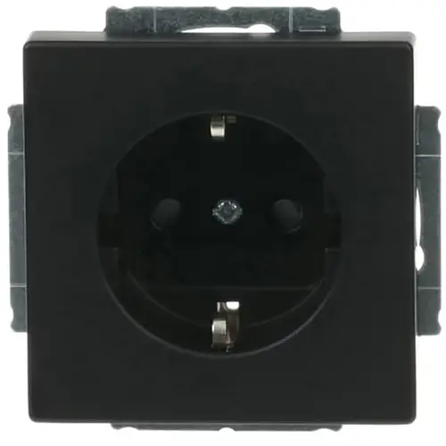 Busch-Jaeger 2300 EUCB-885 wandcontactdoos randaarde kindveilig schroefklem Future Linear zwart mat