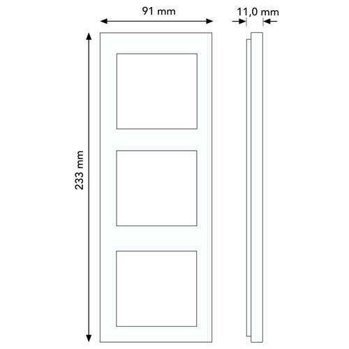 Busch-Jaeger 1723-270 afdekraam 3-voudig Axcent platin