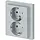 Busch-Jaeger 202 EUJRB-83 wandcontactdoos 2-voudig randaarde kindveilig voor enkele inbouwdoos Future Linear aluzilver mat