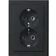 Busch-Jaeger 302EUJT-885 wandcontactdoos 2-voudig randaarde Safety+ voor ovale 1,5 inbouwdoos Future Linear zwart mat