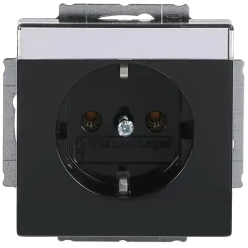 Busch-Jaeger 20 EUN-81 wandcontactdoos randaarde met tekstkader antraciet glans