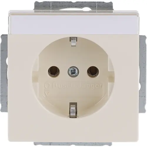 Busch-Jaeger 20 EUN-82 wandcontactdoos randaarde met tekstveld Future Linear creme glanzend