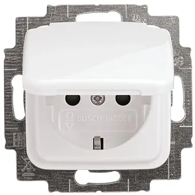 Busch-Jaeger 20 EUKB-214 wandcontactdoos randaarde kindveilig klapdeksel Reflex SI