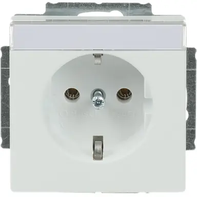 Busch-Jaeger 20 EUN-884 wandcontactdoos randaarde met tekstkader Future Linear studiowit mat