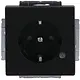 Busch-Jaeger 20 EUCBL-885 wandcontactdoos randaarde met LED Future Linear zwart mat