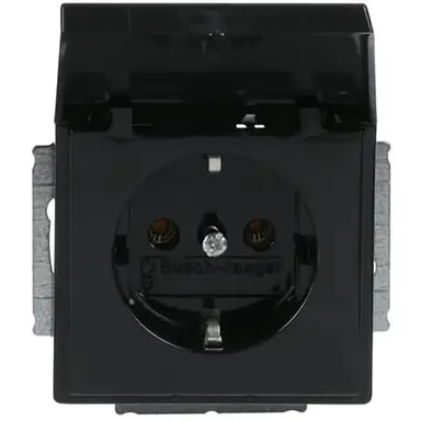 Busch-Jaeger 20 EUK-81 wandcontactdoos randaarde met klapdeksel antraciet glans