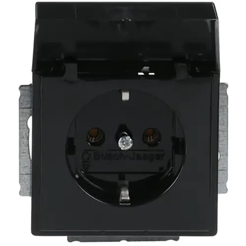 Busch-Jaeger 20 EUK-81 wandcontactdoos randaarde met klapdeksel antraciet glans