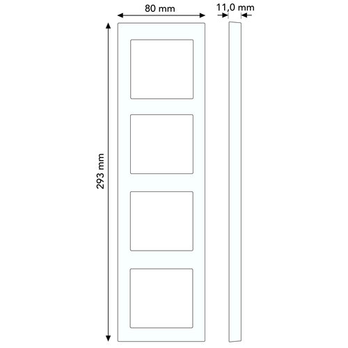 Busch-Jaeger 1724-866K afdekraam 4-voudig Pure Stainless Steel