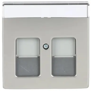 Busch-Jaeger 1800-866 centraalplaat modular jack 2-voudig Pure Stainless Steel