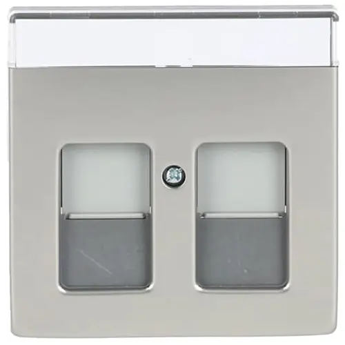 Busch-Jaeger 1800-866 centraalplaat modular jack 2-voudig Pure Stainless Steel