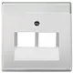 Busch-Jaeger 1803-02-866 centraalplaat RJ45 wandcontactdoos 2-voudig Pure Stainless Steel